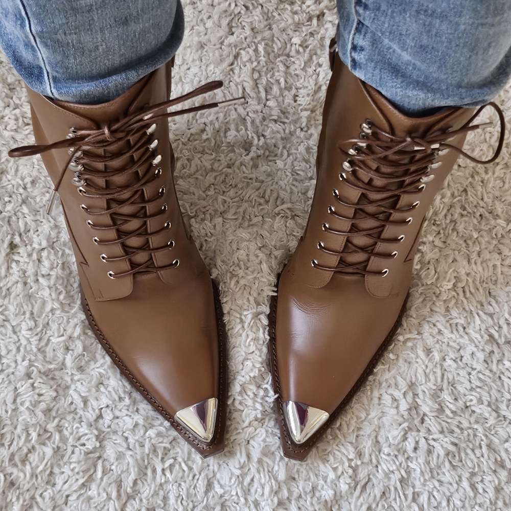 MICHAEL KORS Collection RADCLIFFE RUNWAY Leather Boots Sz 39.5  NIB